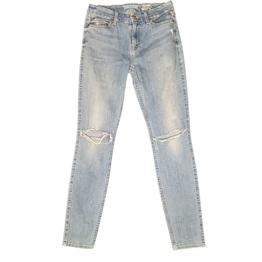 7 for All Mankind Women's Ankle Skinny Distressed Jeans Blue Size M